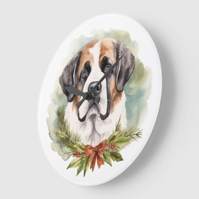 St. Bernard Weihnachtsfeiertag Große Wanduhr (Winkel)