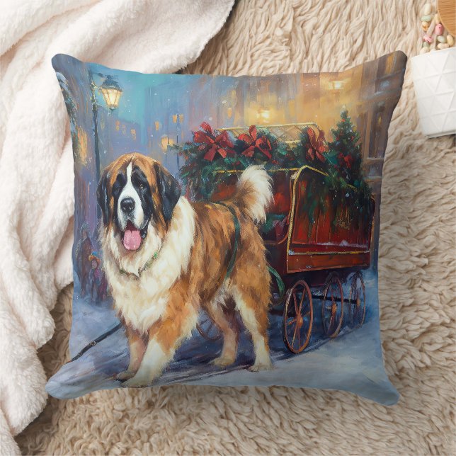 St. Bernard Weihnachtsfeiertag Kissen (Decke)