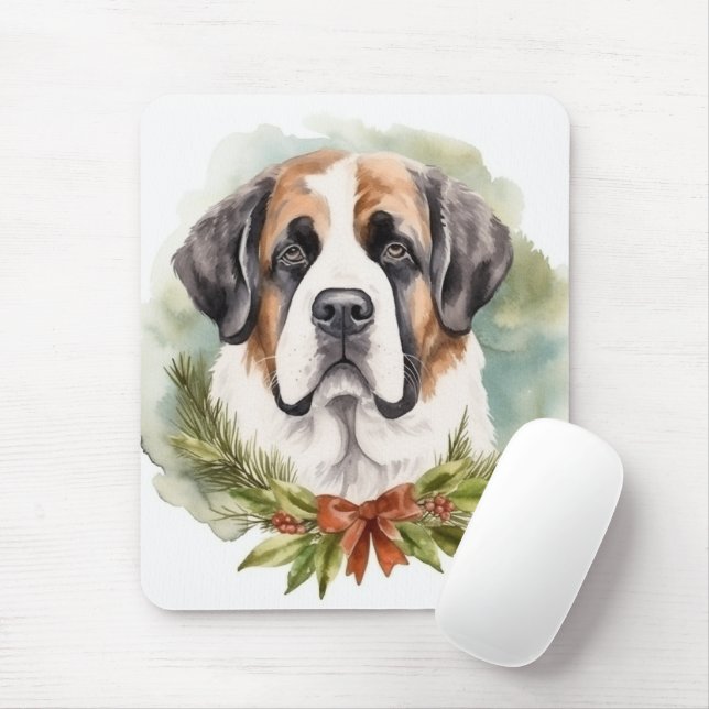 St. Bernard Weihnachtsfeiertag Mousepad (Mit Mouse)