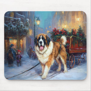 St. Bernard Weihnachtsfeiertag Mousepad