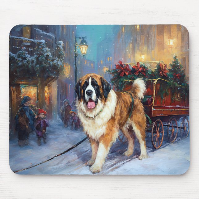St. Bernard Weihnachtsfeiertag Mousepad (Vorne)
