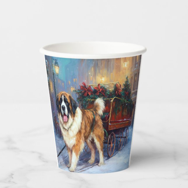 St. Bernard Weihnachtsfeiertag Pappbecher (Vorderseite)