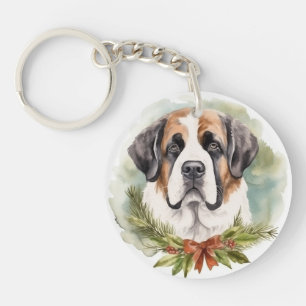 St. Bernard Weihnachtsfeiertag Schlüsselanhänger