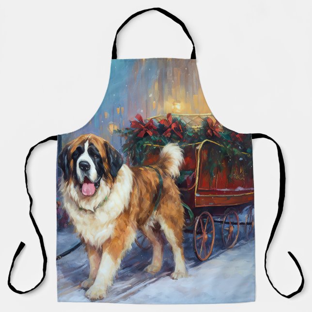 St. Bernard Weihnachtsfeiertag Schürze (Vorderseite)