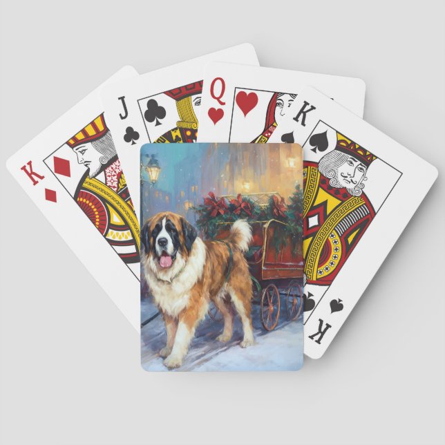 St. Bernard Weihnachtsfeiertag Spielkarten (Rückseite)