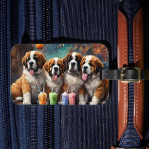 St. Bernard Welpen und Milchshakes Gepäckanhänger