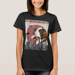 St. Bernardzilla Funny Festival Moon and Stars T-Shirt