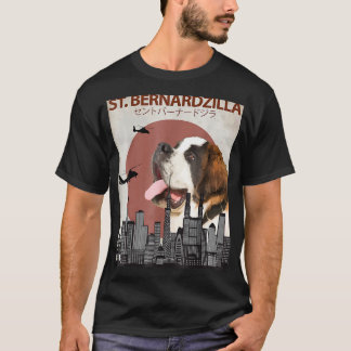 St. Bernardzilla Funny Festival Moon and Stars T-Shirt
