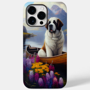 St. Bernhard auf einem Paddel: Ein landschaftliche Case-Mate iPhone 14 Pro Max Hülle