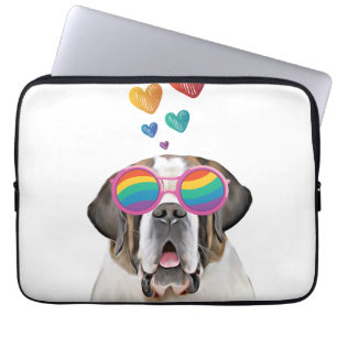 St. Bernhard Hund mit Herzen Valentinstag Laptopschutzhülle