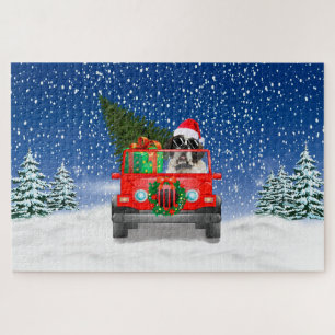 St.-Bernhard-Hund mit Weihnachtsgeschenken Puzzle