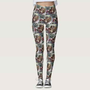 St. Bernhard Hund Weihnachten Festlich Leggings