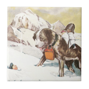St.-Bernhard-Hund zur Rettung Fliese
