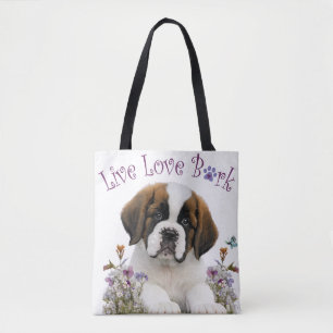 St. Bernhard Hundemama Blumenmuster