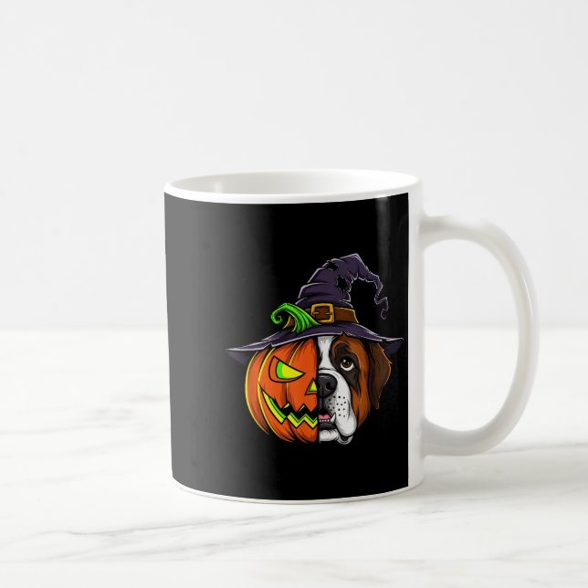 St. Bernhard Kürbis Jack O Lantern Halloween Männe Kaffeetasse (Rechts)