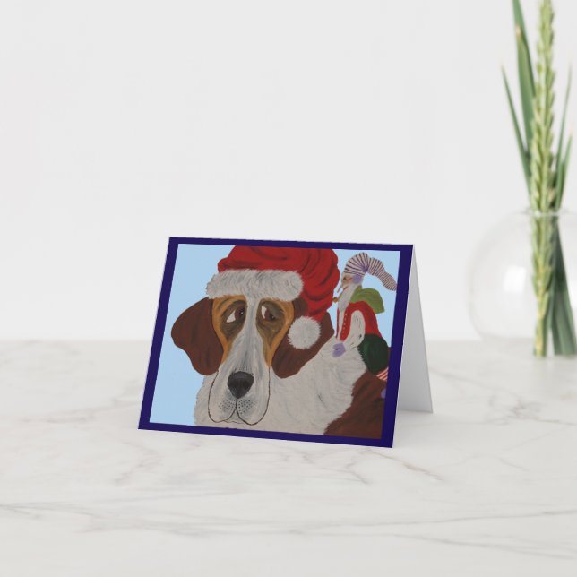 St. Bernhard mit einem Elf  Karte (Vorderseite)