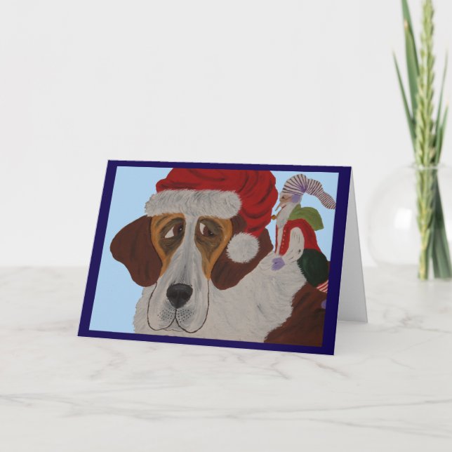 St. Bernhard mit einem Elf  Karte (Vorderseite)