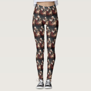 St. Bernhard mit Weihnachtsmann Festliches Weihnac Leggings