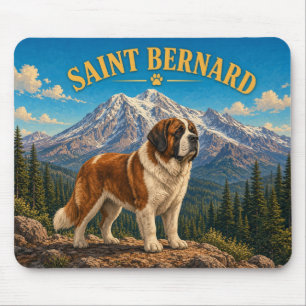 St. Bernhard, Mount Baker Vintage-Aquarell Mousepad