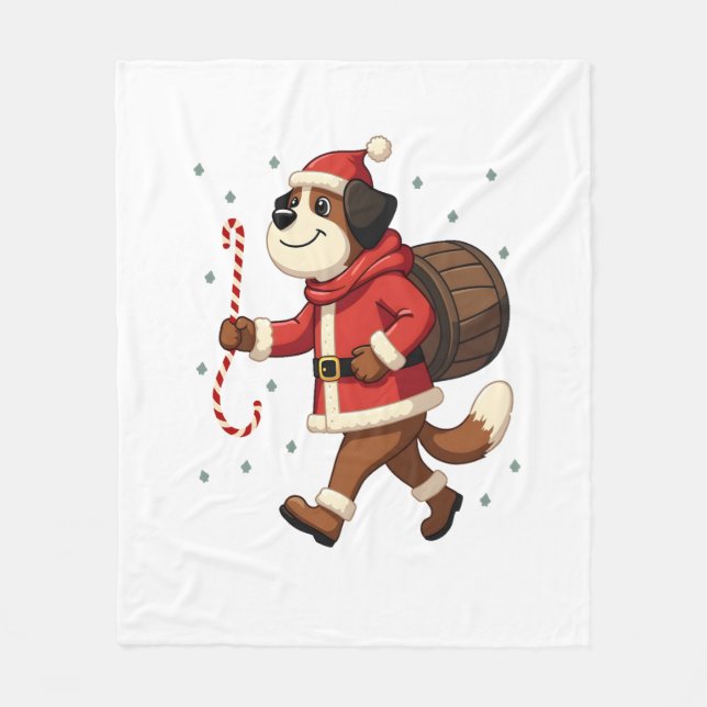 St. Bernhard Rettung Weihnachten Fleecedecke (Vorderseite)