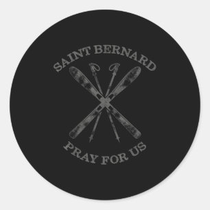 St. Bernhard Von Montjoux Schnee Ski Geschenke Win Runder Aufkleber