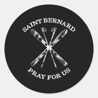St Bernhard Von Montjoux Schnee Ski Winter Skifahr Runder Aufkleber