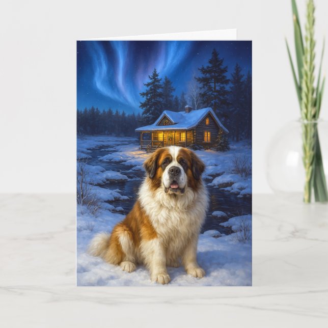 St. Bernhard Weihnachtskarte Feiertagskarte (Vorderseite)