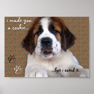 St. Bernhard Welpen-Keks-Plakat Poster