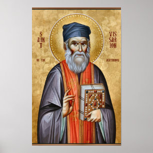 St. Bessarion der Agathonite Orthodoxe Ikone Druck Poster