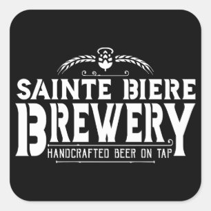 St Biere Brewery Pub Logo Quadratischer Aufkleber