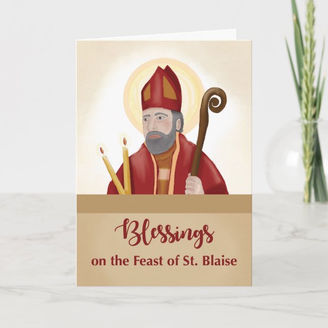 St. Blaise Festtag Segnungen Karte (Vorderseite)