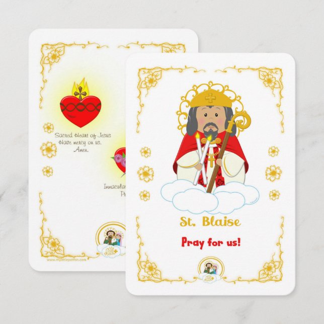 St. Blaise Holy Card Einladung (Vorne/Hinten)