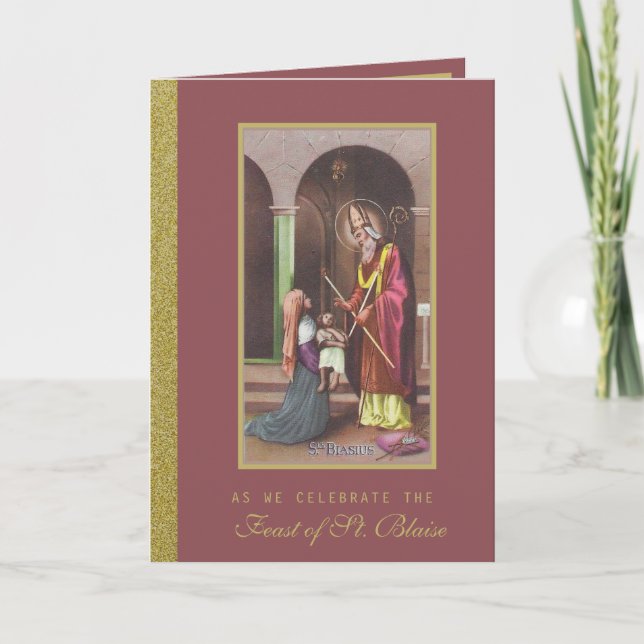 St. Blaise Katholischer Patron Throat Ailments Karte (Vorderseite)