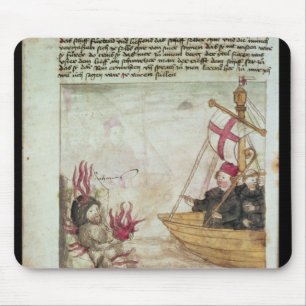 St. Brendan in seinem Schiff Mousepad