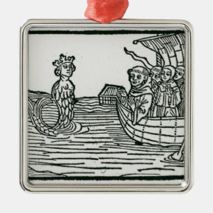 St. Brendan und die Sirene Ornament Aus Metall