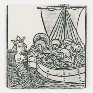 St. Brendan und Siren Quadratischer Aufkleber