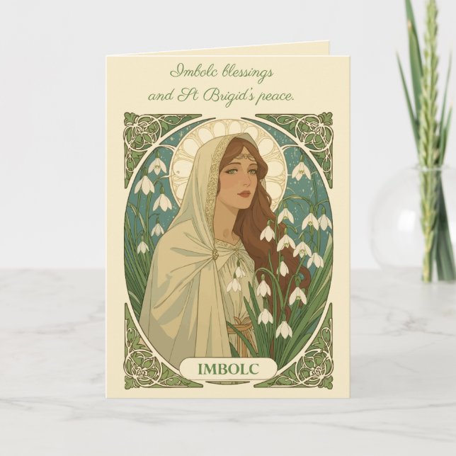 St Brigid Art Nouveau Illustration Karte (Vorderseite)