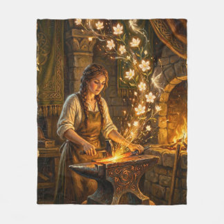 St Brigid Blacksmith Fairies Flowers Fantasy Art Fleecedecke