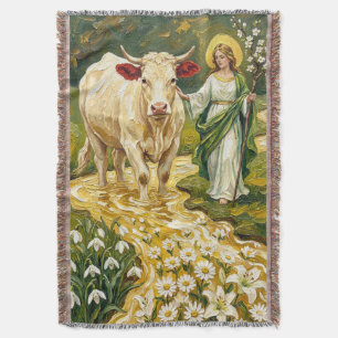 St. Brigid & Die Weiße Kuh (Imbolc) Decke