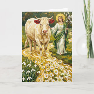 St. Brigid & Die Weiße Kuh (Imbolc) Karte
