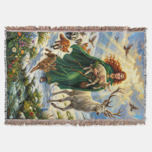 St. Brigid Frühlingsgöttin Waldtiere Imbolc Decke