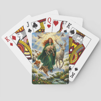 St. Brigid Frühlingsgöttin Waldtiere Imbolc Spielkarten