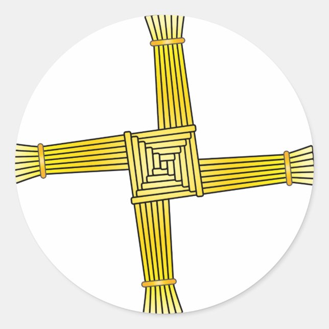 St. Brigid-Kreuz Runder Aufkleber (Vorderseite)