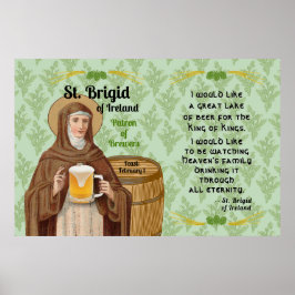 St. Brigid of Ireland and Her Barrel of Beer Poster