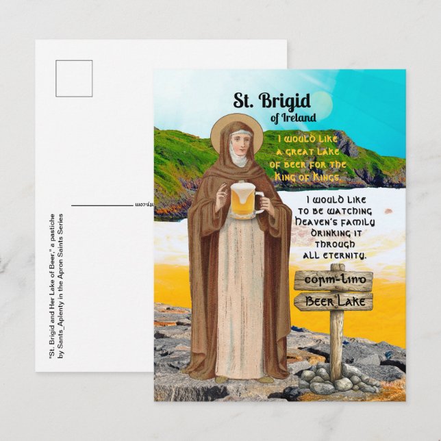 St. Brigid of Ireland and Her Lake of Beer Postkarte (Vorne/Hinten)