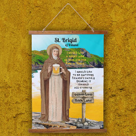 St. Brigid of Ireland and Her Lake of Beer Wandteppich Mit Holzrahmen
