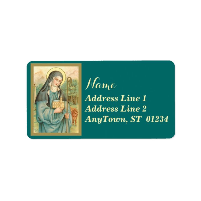 St. Brigid of Ireland (M 014) Adressaufkleber (Vorne)