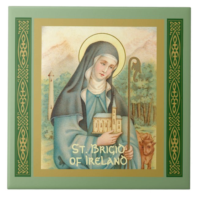 St. Brigid of Ireland (M 014) Fliese (Vorderseite)