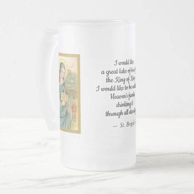 St. Brigid of Ireland (M 014, Kurzer Text) Mattglas Bierglas (Vorderseite Links)