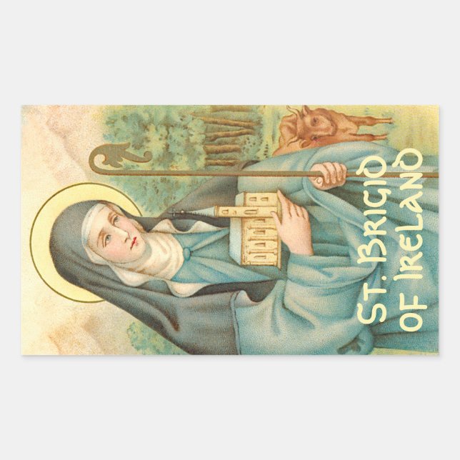 St. Brigid of Ireland (M 014) Rechteckiger Aufkleber (Vorderseite)